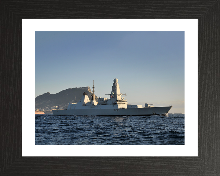 HMS Daring (D32) Photo Print - Off Gibraltar 2012 - Royal Navy Type 45 Destroyer Posters, Prints, & Visual Artwork Hampshire Prints 10 x 8 Black Frame Yes