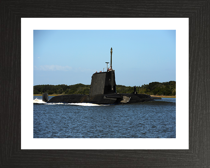 HMS Astute (S119) Photo Print - Kings Bay 2011 - Royal Navy Astute Class Submarine Hampshire Prints 10 x 8 Black Frame Yes