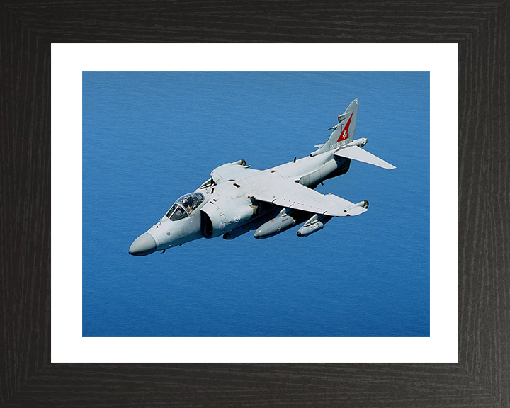 Harrier FA2 Jet in Flight 2001 Photo Print - Royal Navy Aircraft Posters, Prints, & Visual Artwork Hampshire Prints 10 x 8 Black Frame Yes