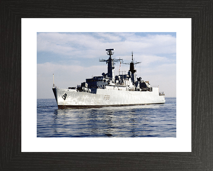 HMS Broadsword (F88) Royal Navy Type 22 Frigate Calm Sea Port Side View Photo Print Wall Art Decor Posters, Prints, & Visual Artwork Hampshire Prints 10 x 8 Black Frame Yes