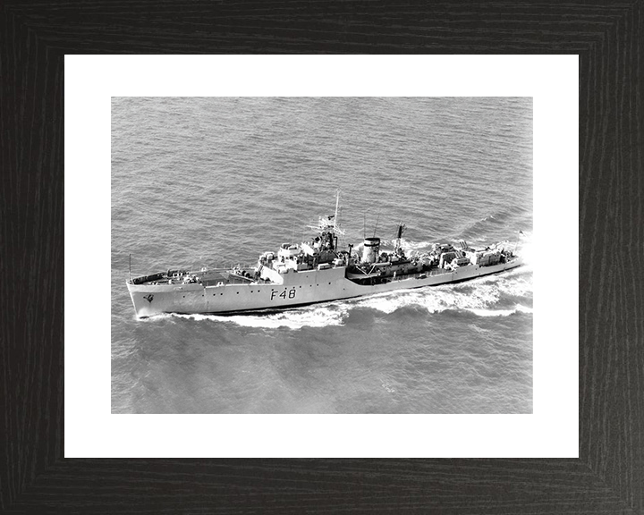 HMS Dundas (F48) Royal Navy Blackwood Class Frigate High Port Side View Photo Print Wall Art Decor Posters, Prints, & Visual Artwork Hampshire Prints 10 x 8 Black Frame Yes