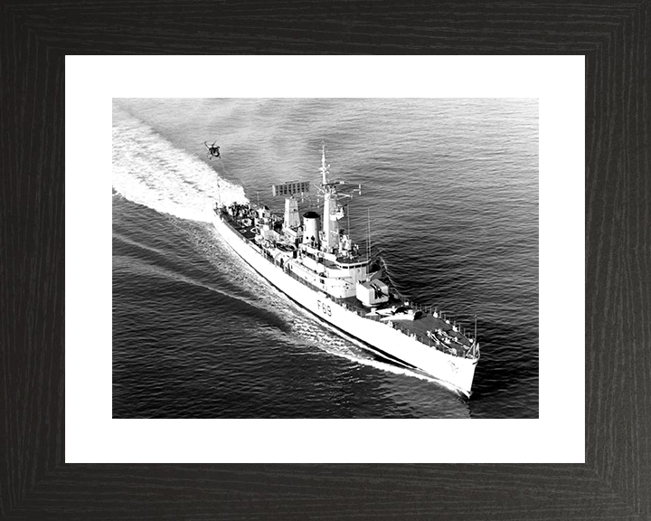 HMS Bacchante (F69) Royal Navy Leander Class Frigate At Speed Photo Print Wall Art Decor Posters, Prints, & Visual Artwork Hampshire Prints 10 x 8 Black Frame Yes