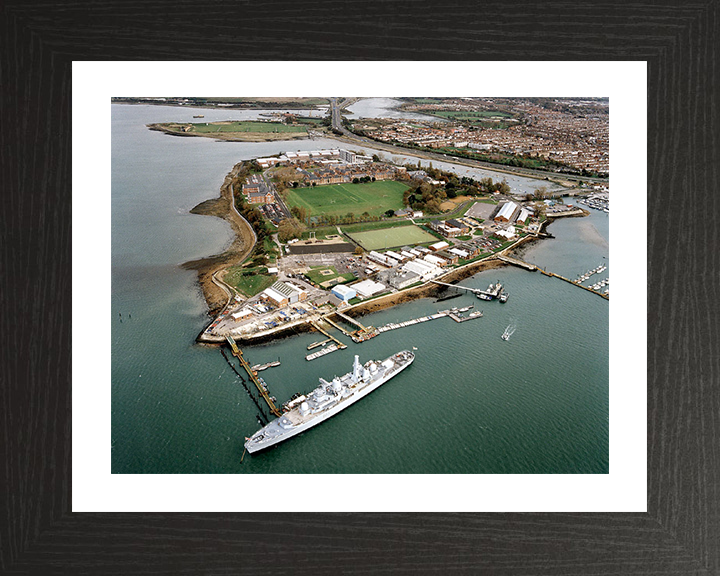HMS Bristol (D23) Photo Print - At HMS Excellent 2017 - Royal Navy Type 82 Destroyer Posters, Prints, & Visual Artwork Hampshire Prints 10 x 8 Black Frame Yes