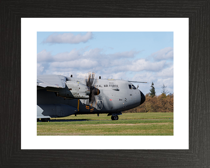 RAF Atlas A400M Lands At RAF Wittering Photo Print Royal Air Force Wall Art Aviation Decor Posters, Prints, & Visual Artwork Hampshire Prints 10 x 8 Black Frame Yes