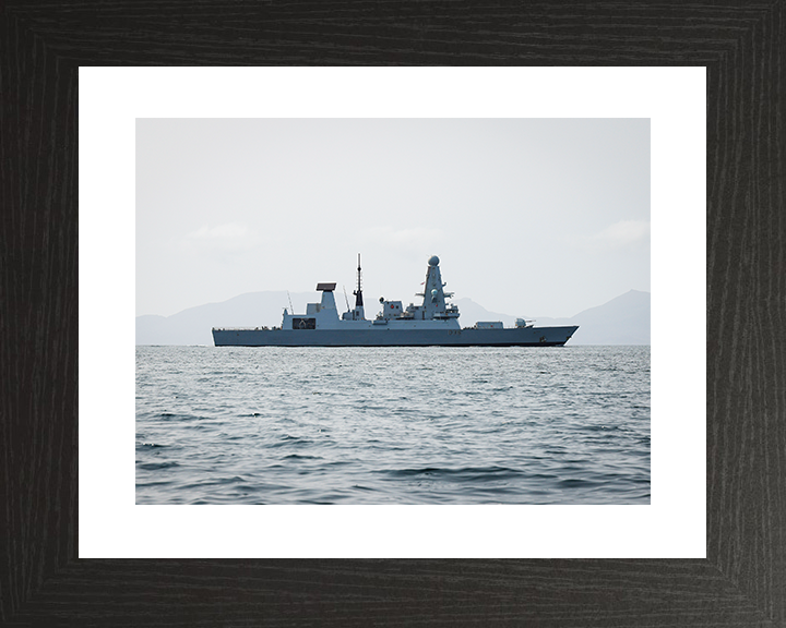 HMS Defender (D36) Royal Navy Type 45 Destroyer Starboard Beam View Photo Print Wall Art Decor Posters, Prints, & Visual Artwork Hampshire Prints 10 x 8 Black Frame Yes
