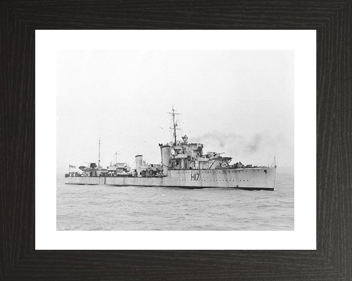 HMS Escapade (H17) - At Sea 1944 - Royal Navy E Class Destroyer Photo Print Wall Art Naval Decor UK Posters, Prints, & Visual Artwork Hampshire Prints 10 x 8 Black Frame Yes