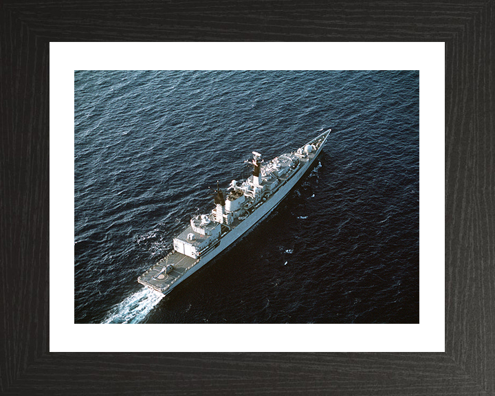 HMS Cumberland (F85) Photo Print - At Sea 1991 - Royal Navy Type 22 Frigate Hampshire Prints 10 x 8 Black Frame Yes