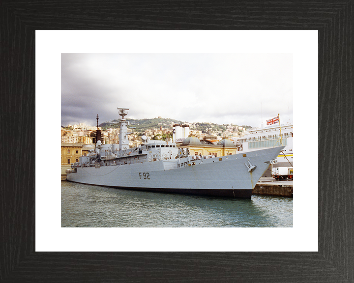 HMS Boxer (F92) Royal Navy Type 22 Frigate Alongside Photo Print Wall Art Decor Posters, Prints, & Visual Artwork Hampshire Prints 10 x 8 Black Frame Yes