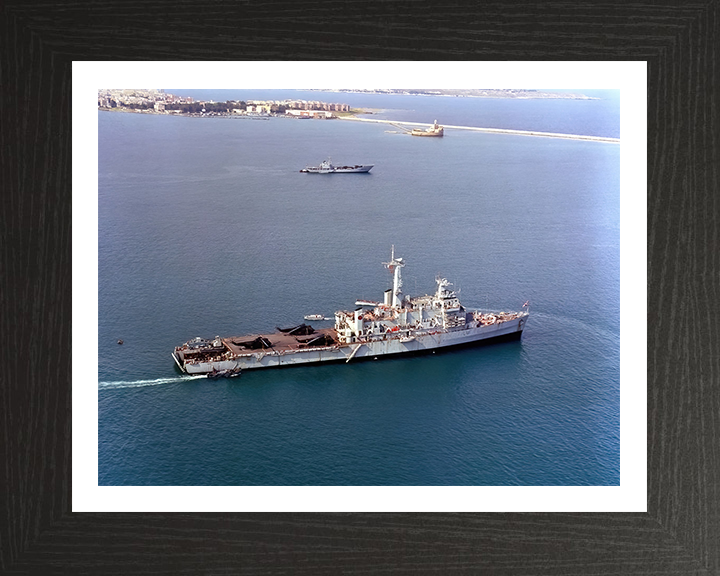 HMS Intrepid (L11) Photo Print - Starboard View - Royal Navy Fearless Class Amphibious Ship Hampshire Prints 10 x 8 Black Frame Yes