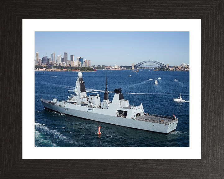 HMS Daring (D32) Photo Print - Sydney Harbour 2013 - Royal Navy Type 45 Destroyer Posters, Prints, & Visual Artwork Hampshire Prints 10 x 8 Black Frame Yes