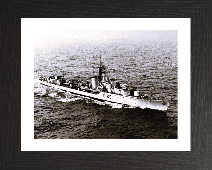 HMS Ulysses (R69) - At Sea - Royal Navy U Class Destroyer Photo Print Wall Art Naval Decor UK Posters, Prints, & Visual Artwork Hampshire Prints 10 x 8 Black Frame Yes