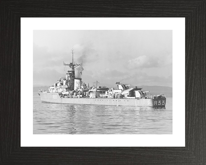 HMS Terpsichore (R33) Photo Print - At Sea - Royal Navy T Class Destroyer Posters, Prints, & Visual Artwork Hampshire Prints 10 x 8 Black Frame Yes