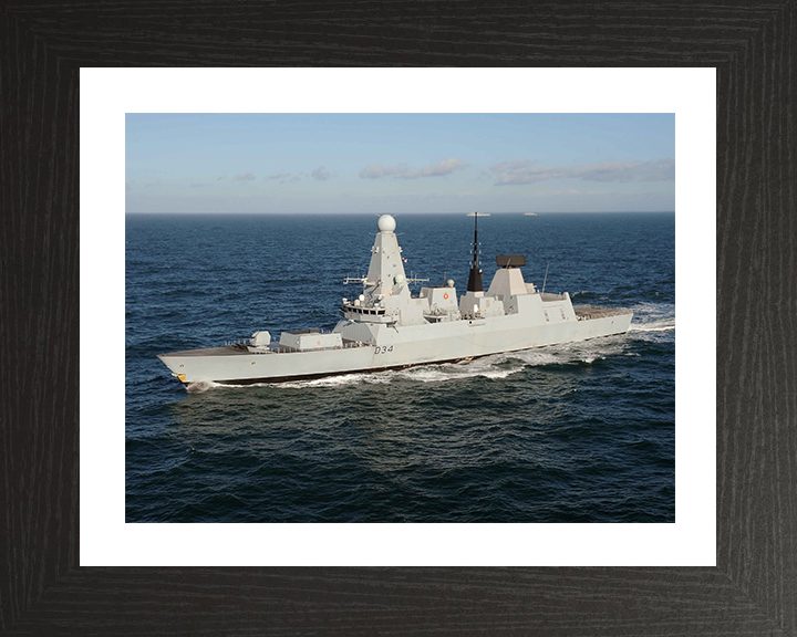 HMS Diamond (D34) Photo Print - At Sea April 2013 - Royal Navy Type 45 Destroyer Posters, Prints, & Visual Artwork Hampshire Prints 10 x 8 Black Frame Yes