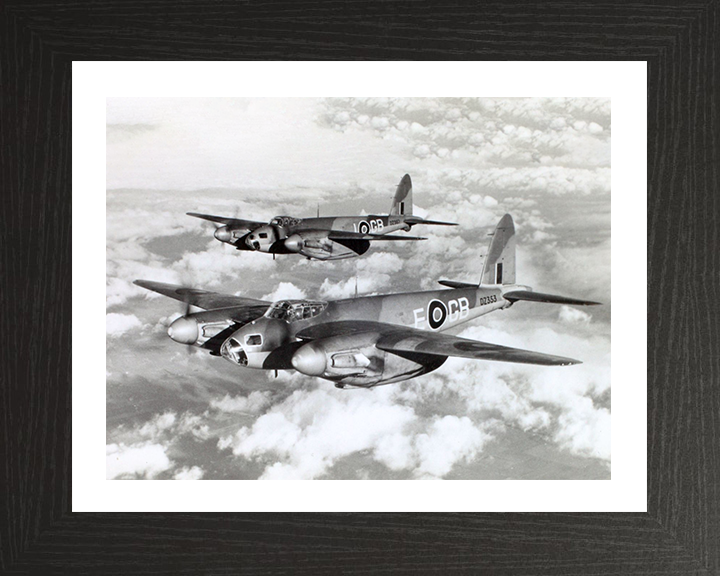 RAF De Havilland Mosquito B Mk IVs Photo Print - Royal Air Force Aircraft Hampshire Prints 10 x 8 Black Frame Yes