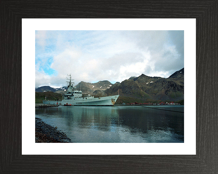 HMS Leeds Castle (P258) Photo Print - South Georgia 2003 - Royal Navy Castle Class Patrol Vessel