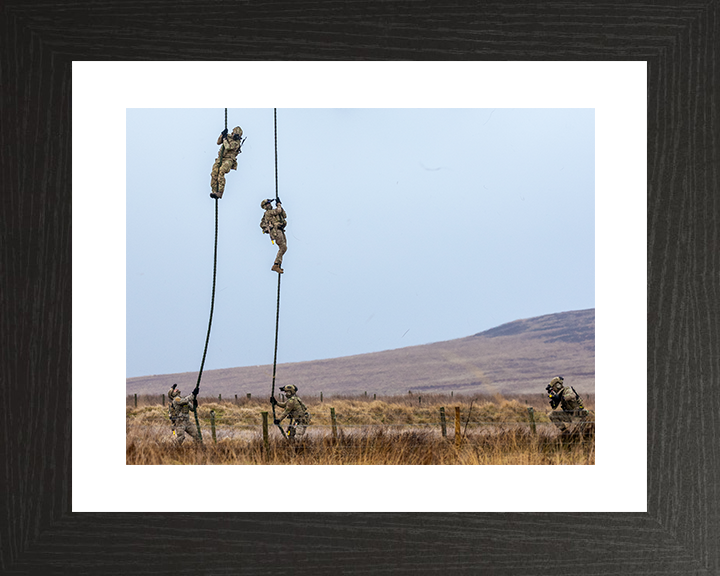 Royal Marines Commandos Fast Rope from a Chinook 2026 Photo Print 42 Commando Wall Art Military Decor Posters, Prints, & Visual Artwork Hampshire Prints 10 x 8 Black Frame Yes