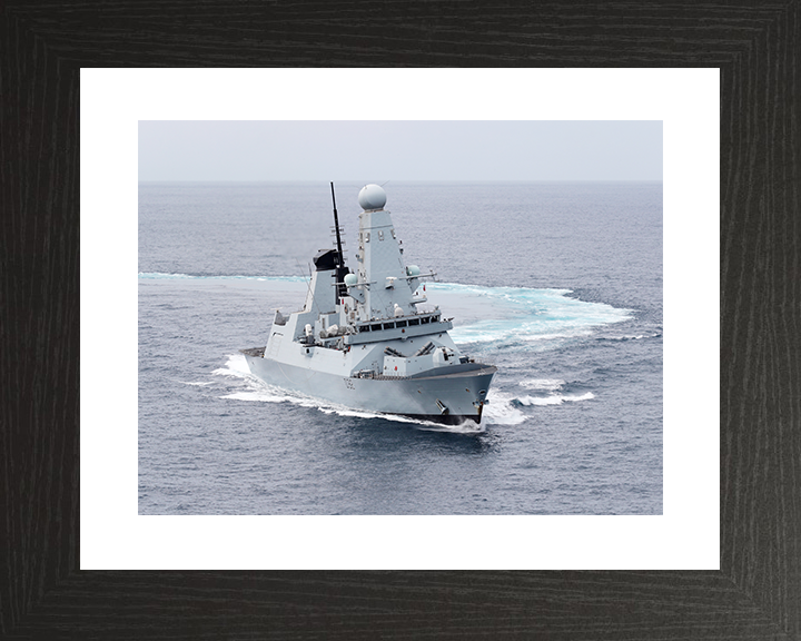 HMS Daring (D32) Royal Navy Type 45 Destroyer Making Turns Photo Print Wall Art Decor Posters, Prints, & Visual Artwork Hampshire Prints 10 x 8 Black Frame Yes