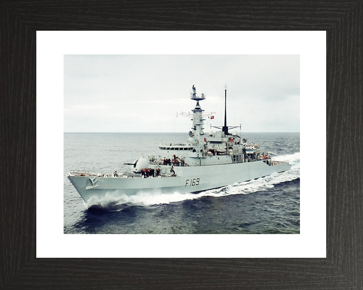 HMS Amazon (F169) Royal Navy Type 21 Frigate Underway Photo Print Wall Art Decor Posters, Prints, & Visual Artwork Hampshire Prints 10 x 8 Black Frame Yes