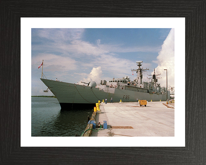 HMS Cumberland (F85) Photo Print - Florida 1993 - Royal Navy Type 22 Frigate Hampshire Prints 10 x 8 Black Frame Yes