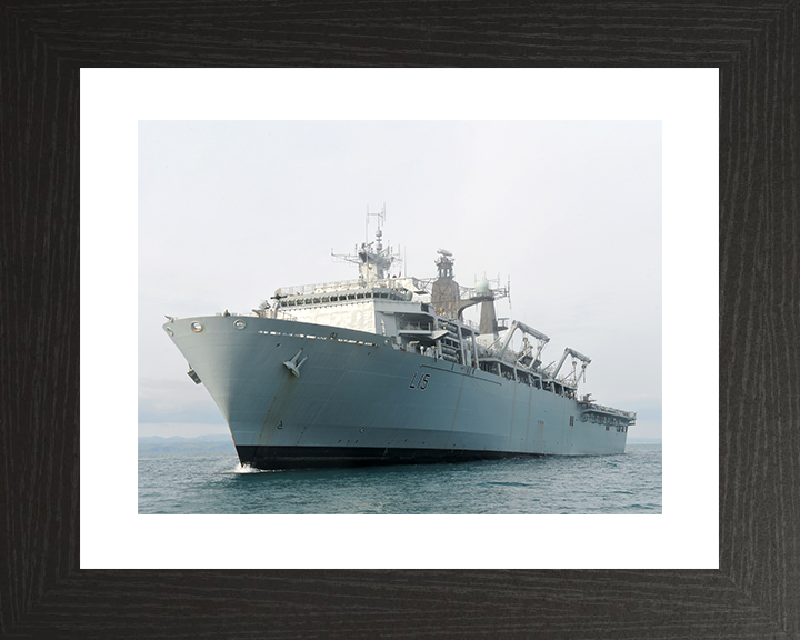 HMS Bulwark (L15) Royal Navy Albion Class Amphibious Ship Low Port Bow View Photo Print Wall Art Decor Posters, Prints, & Visual Artwork Hampshire Prints 10 x 8 Black Frame Yes