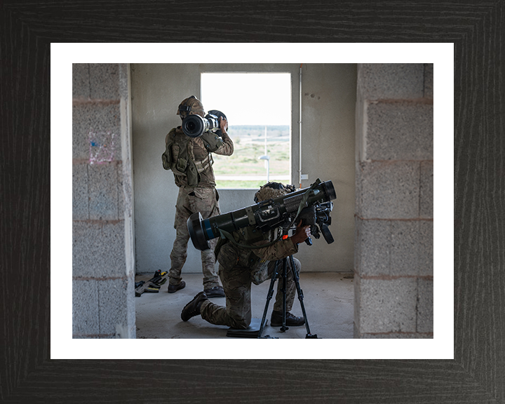Soldiers with Javelin and NLAW Photo Print - British Army Hampshire Prints 10 x 8 Black Frame Yes