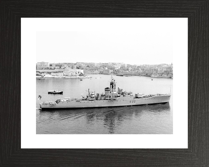 HMS Blackpool (F77) Royal Navy Whitby Class Frigate Valletta Malta Photo Print Wall Art Decor Posters, Prints, & Visual Artwork Hampshire Prints 10 x 8 Black Frame Yes
