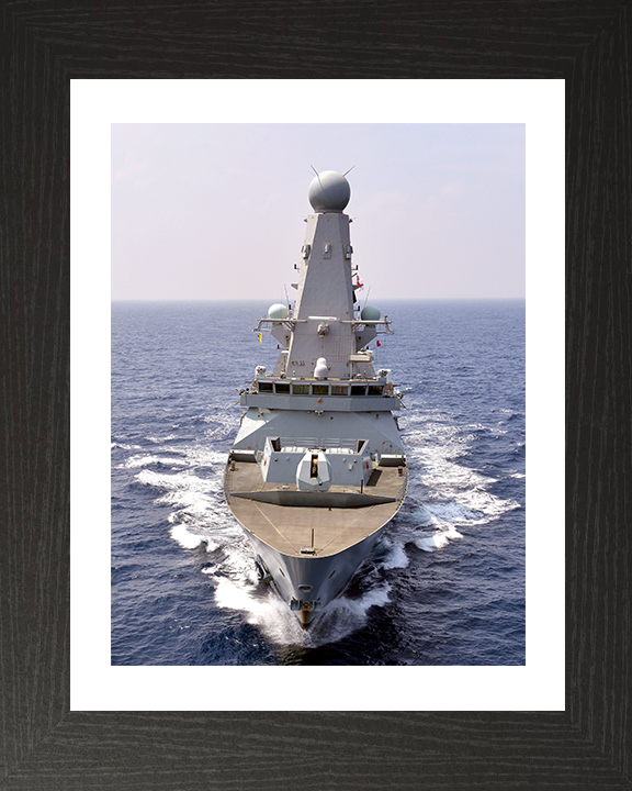 HMS Defender (D36) Photo Print - Indian Ocean 2016 - Royal Navy Type 45 Destroyer Posters, Prints, & Visual Artwork Hampshire Prints 10 x 8 Black Frame Yes