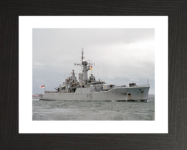 HMS Berwick (F115) Royal Navy Rothesay Class Frigate Entering Harbour Photo Print Wall Art Decor Posters, Prints, & Visual Artwork Hampshire Prints 10 x 8 Black Frame Yes