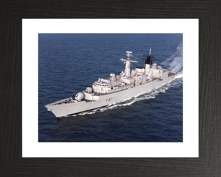 HMS Chatham (F87) Royal Navy Type 22 Frigate High Port Side View Photo Print Wall Art Decor Posters, Prints, & Visual Artwork Hampshire Prints 10 x 8 Black Frame Yes