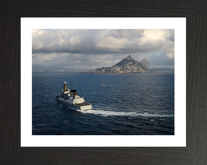 HMS Daring (D32) Photo Print - Off Gibraltar Feb 2014 - Royal Navy Type 45 Destroyer Posters, Prints, & Visual Artwork Hampshire Prints 10 x 8 Black Frame Yes
