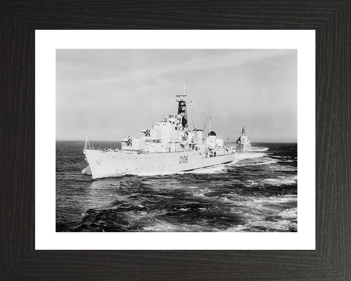 HMS Decoy (D106) Photo Print - At Sea - Royal Navy Daring Class Destroyer Hampshire Prints 10 x 8 Black Frame Yes
