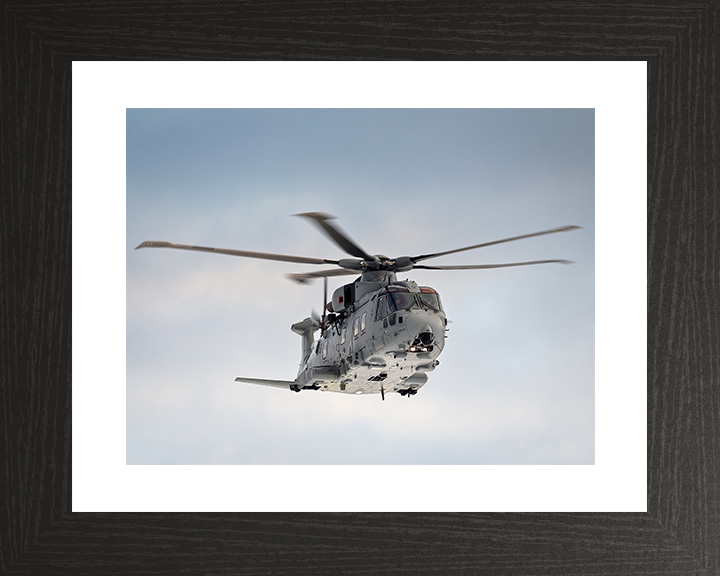 Merlin MK4 Helicopter Front View in Flight 2026 Royal Navy Aircraft Photo Print Wall Art Naval Decor UK Posters, Prints, & Visual Artwork Hampshire Prints 10 x 8 Black Frame Yes