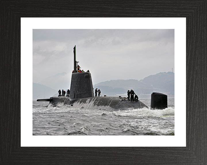 HMS Astute (S119) Photo Print - Faslane Return 2012 - Royal Navy Astute Class Submarine Hampshire Prints 10 x 8 Black Frame Yes