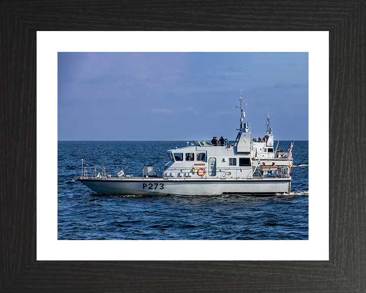 HMS Pursuer (P273) Photo Print - Underway 2025 - Royal Navy Archer Class P2000 Patrol Vessel Hampshire Prints 10 x 8 Black Frame Yes
