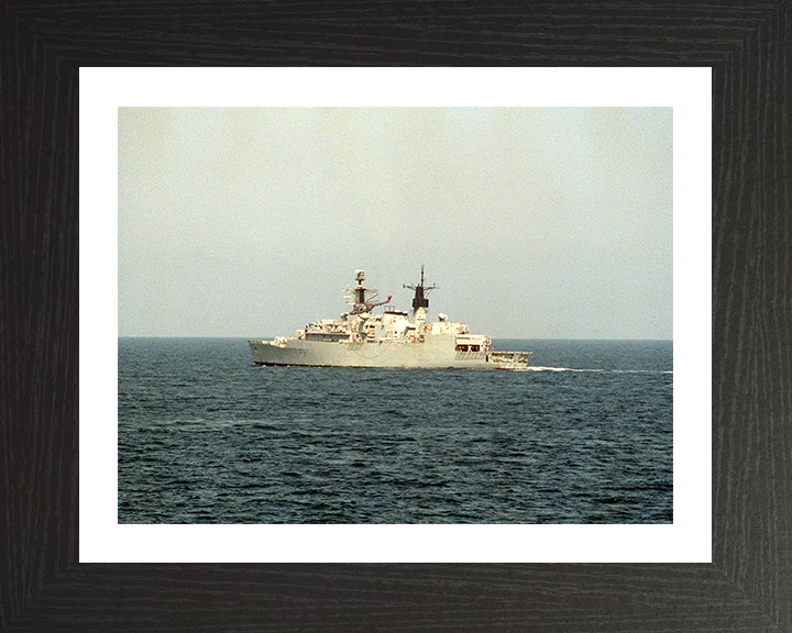 HMS Brazen (F91) Photo Print - Gulf Of Oman 1990 - Royal Navy Type 22 Frigate Hampshire Prints 10 x 8 Black Frame Yes