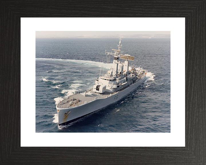 HMS Diomede (F16) Royal Navy Leander Class Frigate Turning to Starboard Photo Print Wall Art Decor Posters, Prints, & Visual Artwork Hampshire Prints 10 x 8 Black Frame Yes