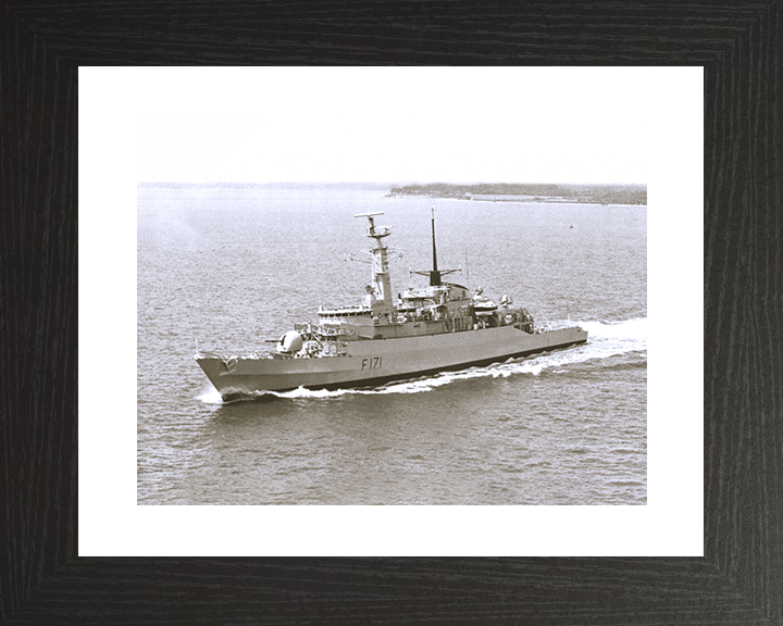 HMS Active (F171) Royal Navy Type 21 Frigate Photo Print Warship Wall Art Posters, Prints, & Visual Artwork Hampshire Prints 10 x 8 Black Frame Yes