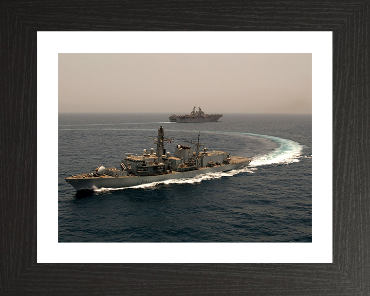 HMS Argyll (F231) Photo Print - Arabian Gulf 2005 - Royal Navy Type 23 Frigate Posters, Prints, & Visual Artwork Hampshire Prints 10 x 8 Black Frame Yes