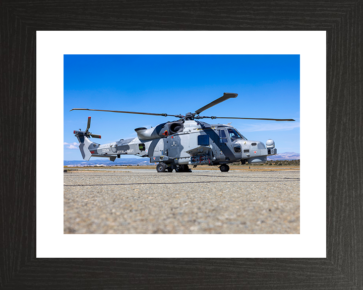 Royal Navy Wildcat helicopter Cyprus 2026 Photo Print Wall Art Naval Aircraft Decor Posters, Prints, & Visual Artwork Hampshire Prints 10 x 8 Black Frame Yes