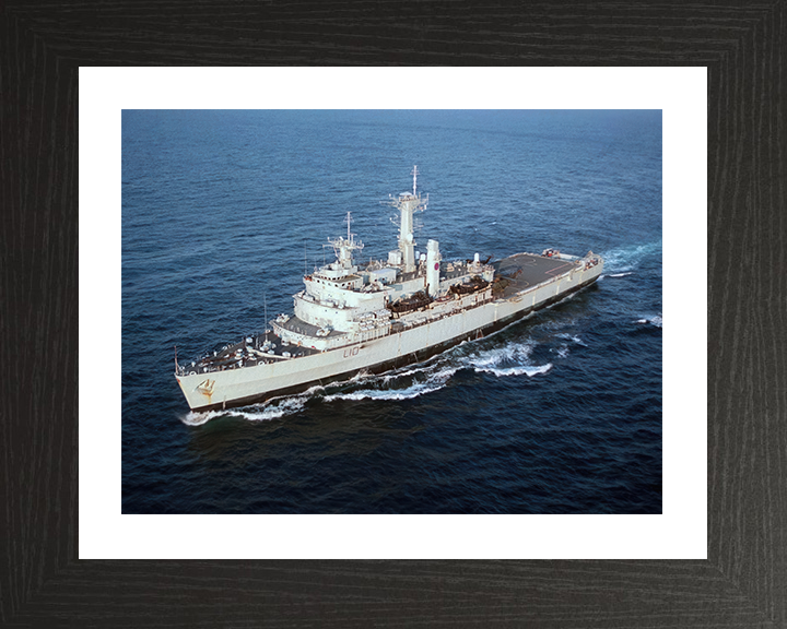 HMS Fearless (L10) Photo Print - At Sea 1996 - Royal Navy Fearless Class Landing Platform Dock Posters, Prints, & Visual Artwork Hampshire Prints 10 x 8 Black Frame Yes
