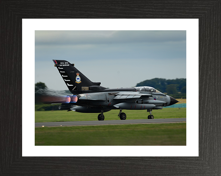 RAF Tornado GR4 Taking off Photo Print - Royal Air Force Aircraft Hampshire Prints 10 x 8 Black Frame Yes