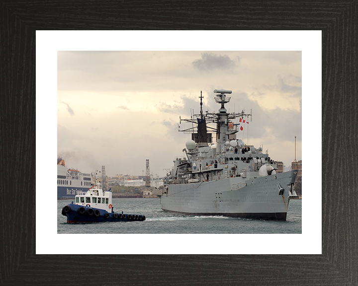 HMS Chatham (F87) Photo Print - Leaving Piraeus 2010 - Royal Navy Type 22 Frigate Posters, Prints, & Visual Artwork Hampshire Prints 10 x 8 Black Frame Yes