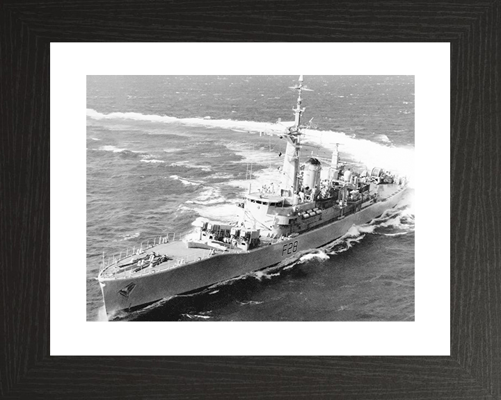 HMS Cleopatra (F28) Royal Navy Leander Class Frigate Starboard Turn Photo Print Wall Art Decor Posters, Prints, & Visual Artwork Hampshire Prints 10 x 8 Black Frame Yes
