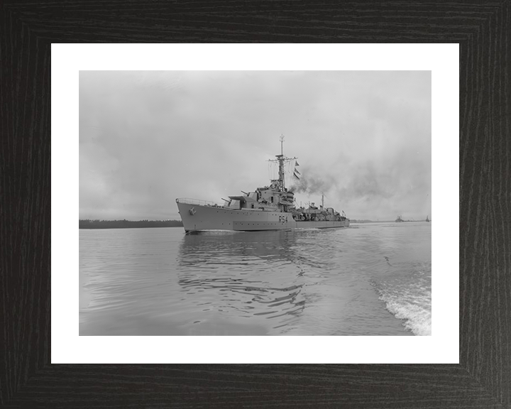 HMS Zodiac (R54) Photo Print - At Sea 1945 - Royal Navy Z Class Destroyer Hampshire Prints 10 x 8 Black Frame Yes