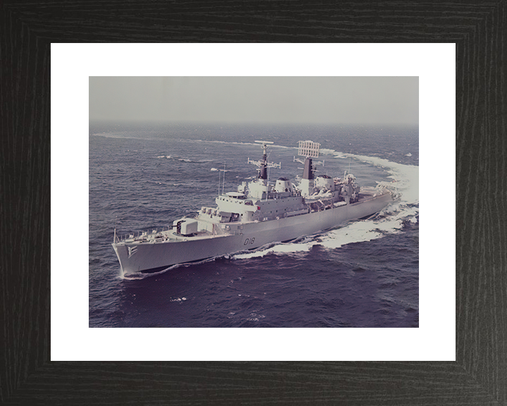 HMS Antrim (D18) Royal Navy County Class Destroyer Hard Turn Photo Print Wall Art Decor Posters, Prints, & Visual Artwork Hampshire Prints 10 x 8 Black Frame Yes