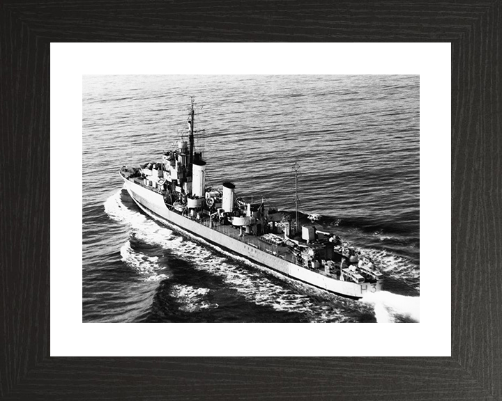 HMS Garland (H37) Photo Print - At Sea 1945 - Royal Navy G Class Destroyer Posters, Prints, & Visual Artwork Hampshire Prints 10 x 8 Black Frame Yes