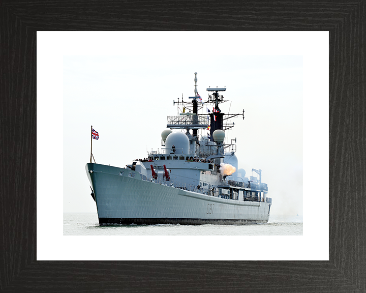 HMS Edinburgh (D97) Royal Navy Type 42 Destroyer Firing at Anchor Photo Print Wall Art Decor Posters, Prints, & Visual Artwork Hampshire Prints 10 x 8 Black Frame Yes