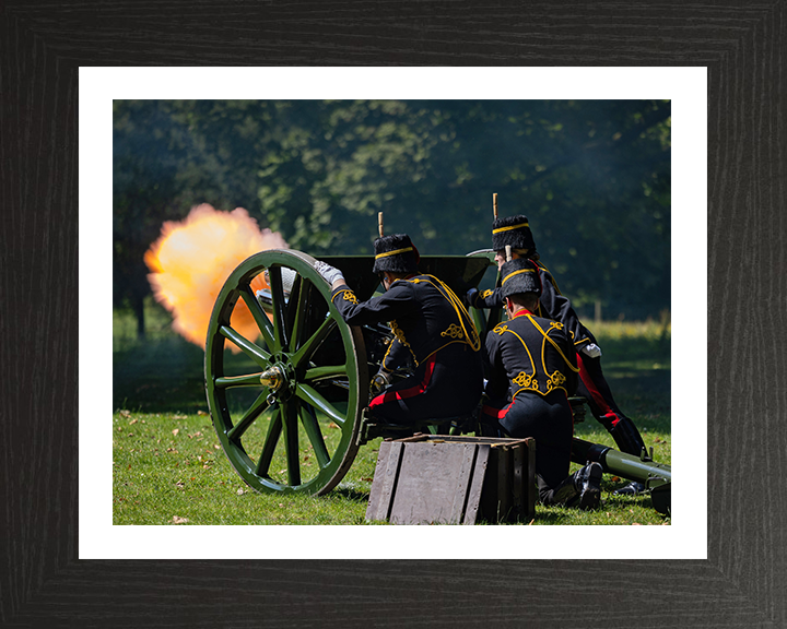 King’s Troop Royal Horse Artillery fire a Gun Salute Photo Print - British Army Hampshire Prints 10 x 8 Black Frame Yes