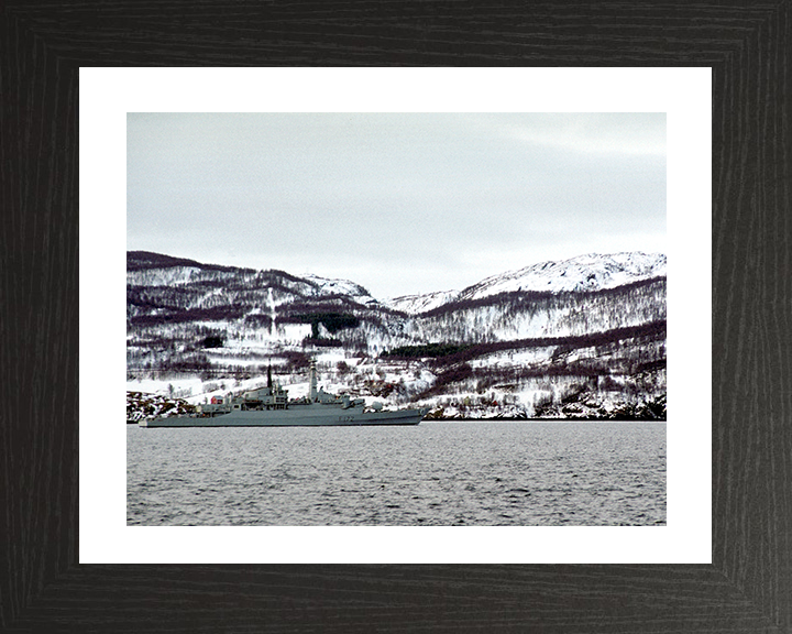 HMS Ambuscade (F172) Photo Print - Norwegian Sea 1992 - Royal Navy Type 21 Frigate Hampshire Prints 10 x 8 Black Frame Yes