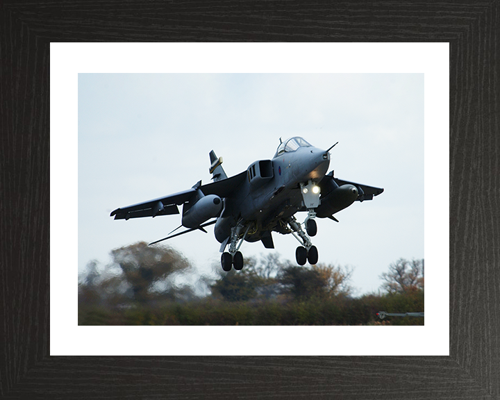 RAF Jaguar Taking Off 2002 Photo Print - Royal Air Force Aircraft Posters, Prints, & Visual Artwork Hampshire Prints 10 x 8 Black Frame Yes